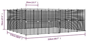 Κλουβί Κατοικίδιων με 44 Πάνελ + Πόρτα Μαύρο 35 x 35εκ Ατσάλινο - Μαύρο