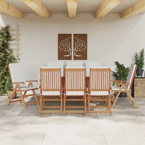 vidaXL Καρέκλα Κήπου 8 pcs Καφέ 57 x 71.5 x 104εκ Μασίφ ξύλο teak
