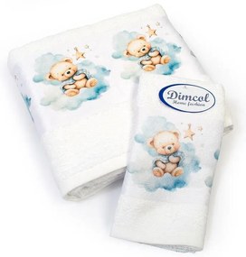 Σετ Πετσέτες 2τμχ Μπεμπέ Βαμβακερές Cute Bear 302 White DimCol