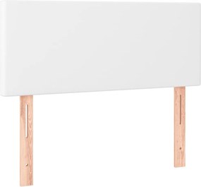 vidaXL Κρεβάτι Boxspring με Στρώμα &amp; LED Λευκό 80x200 εκ. Συνθ. Δέρμα