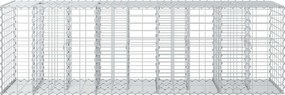vidaXL Ανασηκωμένο κρεβάτι gabion Ασημί