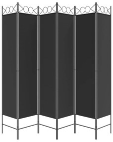 vidaXL Διαχωριστικό Δωματίου με 6 Πάνελ Μαύρο 240x200 εκ. από Ύφασμα