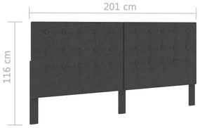 Καπιτονέ Κεφαλάρι Σκούρο Γκρι 200 x 200 εκ. Υφασμάτινο  - Γκρι