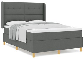 vidaXL κρεβάτι Box Spring με στρώμα  Γκρι 160x200 εκ. Υφάσματος