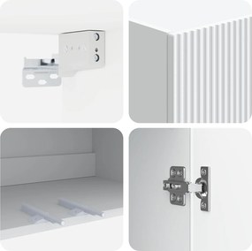 vidaXL Τοίχου Ντουλάπα 59 x 31 x 60 εκ Επεξεργασμένο Ξύλο Λευκό