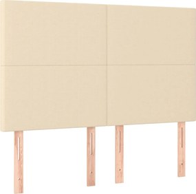 vidaXL Κρεβάτι Boxspring με Στρώμα Κρεμ 140x200 εκ. Υφασμάτινο