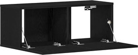 vidaXL Ντουλάπι TV Μαύρη Οξυά 80 x 30 x 30 εκ Επεξεργασμένο ξύλο