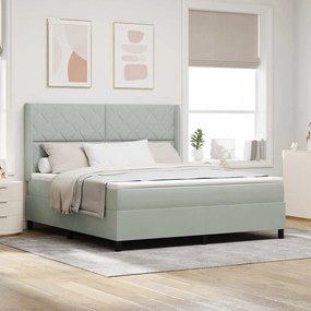 vidaXL Κρεβάτι Box Spring LED με Στρώμα Ανοιχτό γκρι 180 x 200 cm
