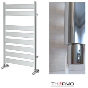 Thermo LARGO Θερμαινόμενη πετσετοκρεμάστρα από Mild Steel με ηλεκτρική λειτουργία, 80x50cm Chrome