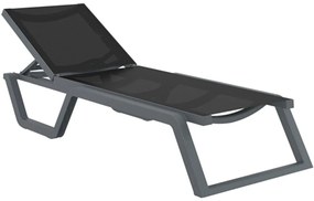 Ξαπλώστρα Rio 20.0906 187x69x33cm Dark Grey-Black
