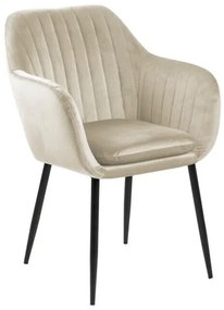Καρέκλα Oakland 305, Κρεμ, 83x57x61cm, 9 kg, Ταπισερί, Μεταλλικά, Μπράτσα | Epipla1.gr