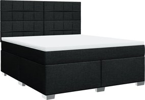 vidaXL Κρεβάτι Boxspring με Στρώμα Μαύρο 180x200 εκ. Υφασμάτινο