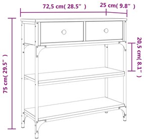 ΤΡΑΠΕΖΙ ΚΟΝΣΟΛΑ ΓΚΡΙ SONOMA 72,5X25X75 ΕΚ. ΕΠΕΞΕΡΓΑΣΜΕΝΟ ΞΥΛΟ 834188