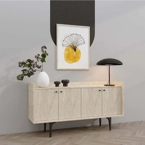 Μπουφές Navi 393MRD1512 150x40x80cm Travertine Beige Μοριοσανίδα, Μελαμίνη