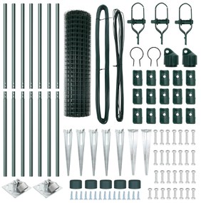 vidaXL Euro Fence με 7 Στηρίγματα 1.2x10 μ Γαλβανισμένο Χάλυβα Πράσινο