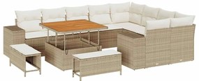 vidaXL Σετ Καναπέ Κήπου 12 pcs Μπεζ συνθετικό ρατάν