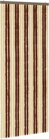 vidaXL Κουρτίνα εντόμων Chenille Καφέ και μπεζ 90 x 220 cm 100% PP