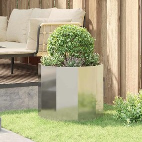 vidaXL Γλάστρα Ασημί 60 x 60 x 50 εκ Επικαλυμμένος Χάλυβας