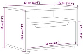 ΝΤΟΥΛΑΠΙ ΤΗΛΕΟΡΑΣΗΣ  "VISNES" ΜΑΥΡΟ 60X40X38 CM ΞΥΛΙΝΗ ΚΑΤΑΣΚΕΥΗ 4108289