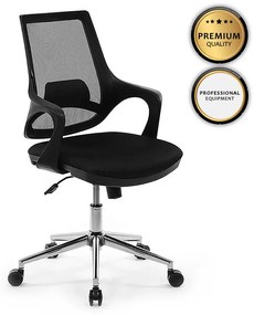 Καρέκλα εργασίας Skagen Metal Megapap υφασμάτινη χρώμα μαύρο 58x59x97εκ.