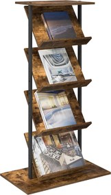 vidaXL Ράφι Περιοδικών Καπνιστό Δρύς 68 x 40 x 123.5 εκ.