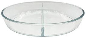 Πυρίμαχο Σκεύος Οβάλ Με Χώρισμα 781126 35x24,5x6,5cm3Lt Γυάλινο Clear Ankor Γυαλί