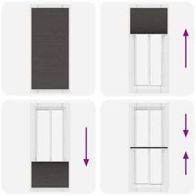 vidaXL Πλισέ περσίδα Μαύρο 95x200 cm Πλάτος υφάσματος 94,4 cm
