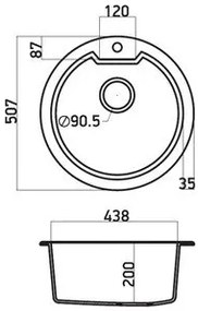 Νεροχύτης Sanitec 51 1B-Ώχρα