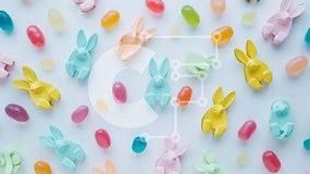 Intra Συλλεκτικό Ξύλινο Παζλ Plywood 4mm - Πολύχρωμα χάρτινα κουνελάκια με θέμα το Πάσχα και ζελέ Σε Ξύλινο Κουτί - Διαστάσεις: 10x10 cm – 25 κομμάτια