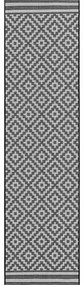 Χαλί Patio 12 Diamond Mono Black-White Asiatic London 66X240cm