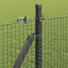 vidaXL 100 x 0,8 μ PVC-Επικαλυμμένο Ατσάλι Γκρι Δίχτυ