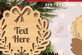 Σετ των 3 Intra απο ξύλο plywood 3mm-4mm πάχος Πρότυπο Χριστουγεννιάτικων πινακίδων 5 Δίασταση 15x15 cm INTRAFABR-113202450