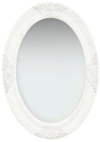 Καθρέφτης Τοίχου με Μπαρόκ Στιλ Λευκός 50 x 70 εκ. - Λευκό