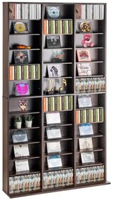 VEVOR Media Storage Cabinet 12 Layers Adjustable DVD Shelves 1080 CDs Espresso