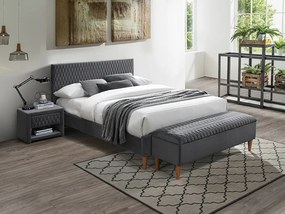 Επενδυμένο κρεβάτι Azurro 160x200 με Βελούδο σε χρώμα Γκρι DIOMMI AZURROV160SZD