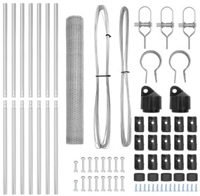 vidaXL Hexagon Fence 1.4x10 μ Γαλβανισμένος Χάλυβας
