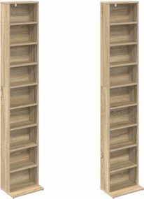 vidaXL Ντουλάπα CD 2 τμχ. Sonoma Δρυς 33 x 23,5 x 175 εκ.