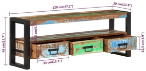 Έπιπλο Τηλεόρασης 120 x 30 x 45 εκ. από Μασίφ Ανακυκλωμένο Ξύλο - Καφέ