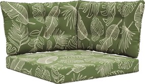 vidaXL Μαξιλάρι Καναπέ Εξωτερικού Χώρου 3 pcs Σχέδιο Φύλλου