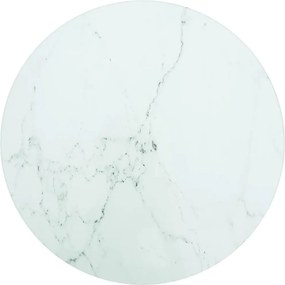 vidaXL Επιφάνεια Τραπεζιού Λευκή Ø30 x 0,8 εκ. Ψημ. Γυαλί Μαρμ. Σχέδιο