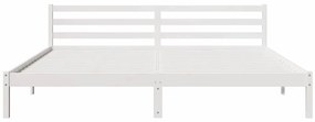 vidaXL Κρεβάτι με κεφαλάρι Λευκό 210 x 180 cm Μασίφ ξύλο πεύκου