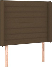 vidaXL Κρεβάτι Boxspring με Στρώμα &amp; LED Σκ.Καφέ 100x200 εκ Υφασμάτινο