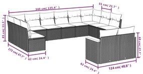 vidaXL Σετ Καναπέ Κήπου 7 τεμ. Μικτό Μπεζ Συνθετικό Ρατάν & Μαξιλάρια