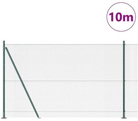 vidaXL Φράκτης με Στυλό Πράσινο 10 x 1,5 m