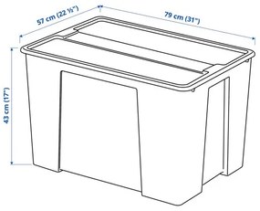 SAMLA κουτί με καπάκι, 79x57x43 cm/130 l 294.408.19