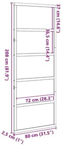 Πόρτα Αχυρώνα 80x208 εκ. από Μασίφ Ξύλο Πεύκου - Καφέ