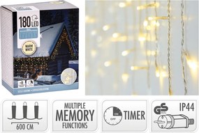 ΣΥΡΜΆΤΙΝΑ &amp; PVC ΛΑΜΠΆΚΙΑ LED ICICLE LIGHTS 180LED WW