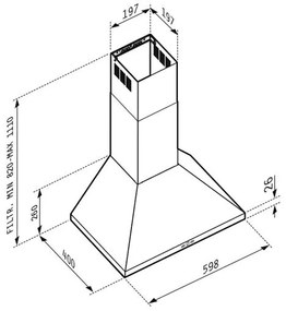 Απορροφητήρας Καμινάδα Τετράγωνη Plus Pyramis 90 εκ.