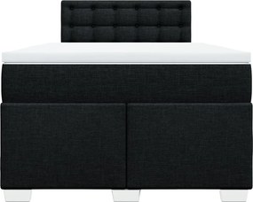 vidaXL Κρεβάτι Boxspring με Στρώμα Μαύρο 120x200 εκ. Υφασμάτινο