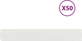 vidaXL Περιφράξεις γκαζόν 50 τεμάχια Λευκό από χάλυβα ψυχρής έλασης